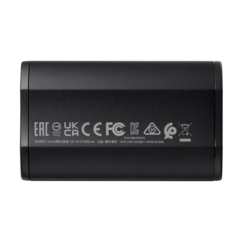 Portable SSD ADATA SD810 500 GB — USB Type-C, USB 3.2 Gen 2x2, 2000 MB/s, IP68, aluminium, black