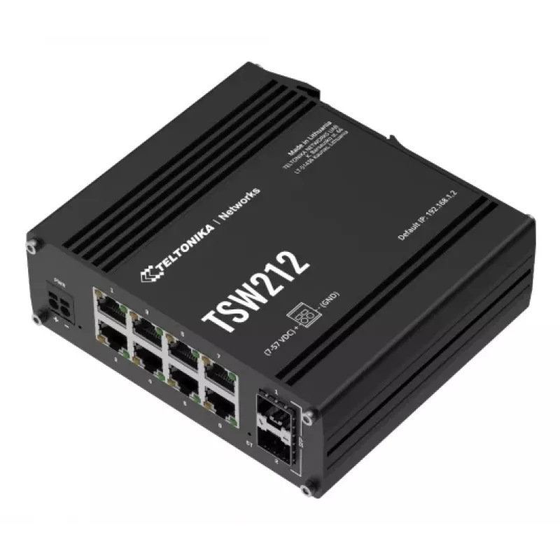 TELTONIKA TSW212 Managed PoE+ Gigabit Ethernet Switch (8-port + 2 Sfp)