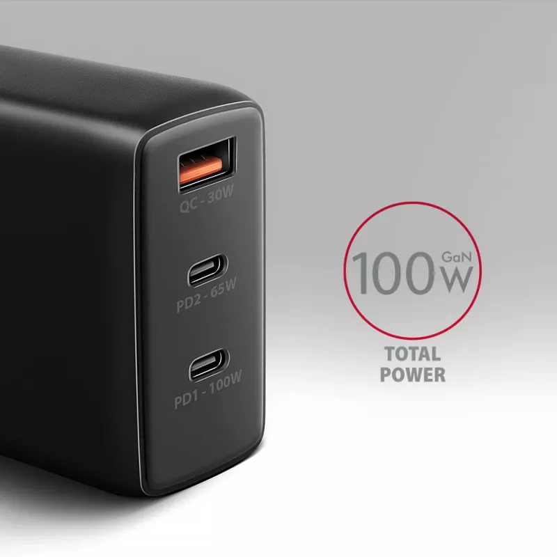 Axagon ACU-DPQ100 PD3.0 & QC 4+ THREE OUTPUTS wall charger 100W