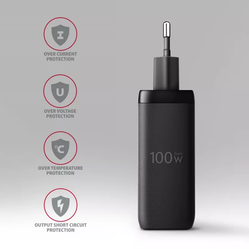 Axagon ACU-DPQ100 PD3.0 & QC 4+ THREE OUTPUTS wall charger 100W