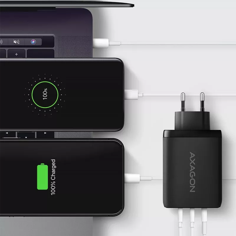 Axagon ACU-DPQ100 PD3.0 & QC 4+ THREE OUTPUTS wall charger 100W