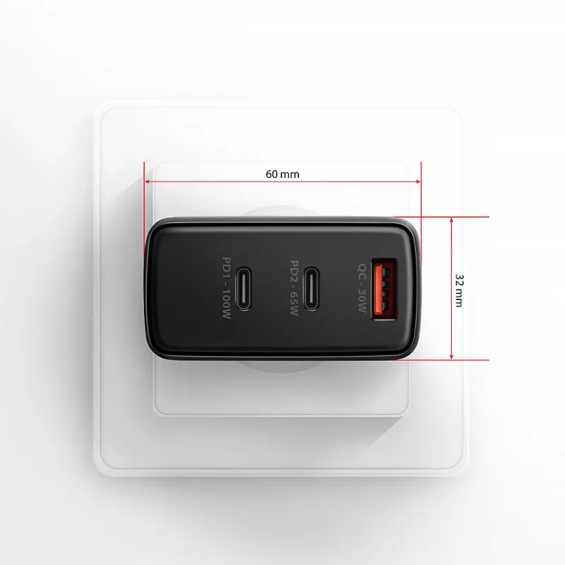 Axagon ACU-DPQ100 PD3.0 & QC 4+ THREE OUTPUTS wall charger 100W