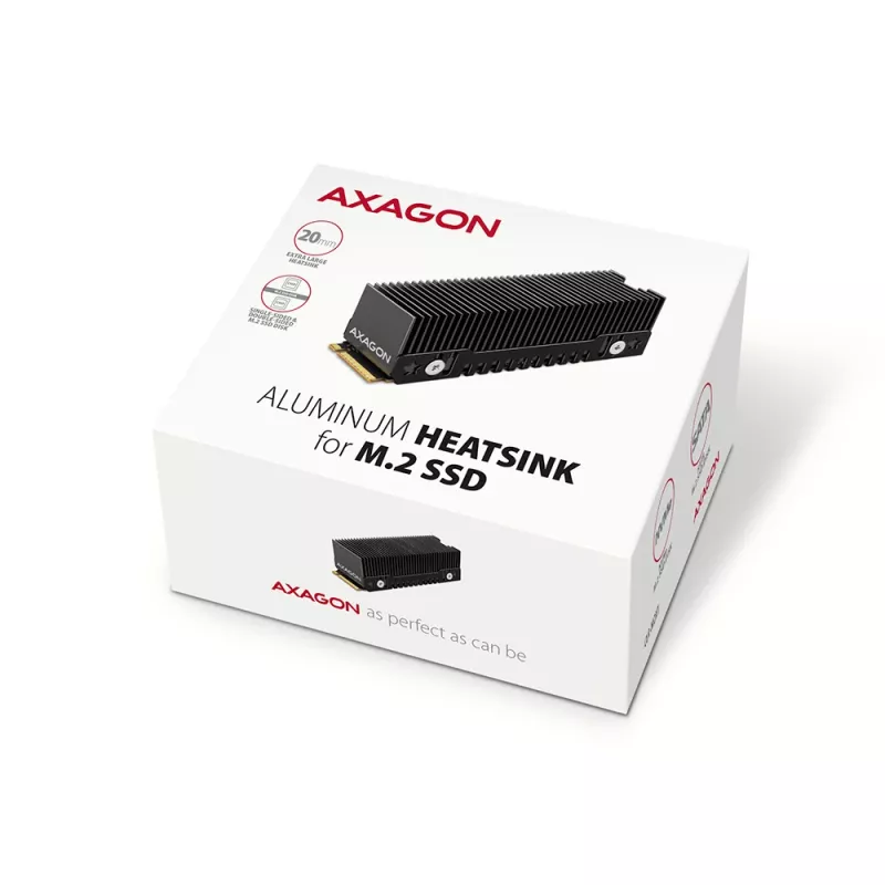 Axagon CLR-M2XT Aluminum passive cooler for single and double-sided M.2 SSDs size 2280, height 24 mm