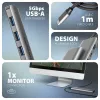 Axagon HMC-5H USB 5Gbps hub, 3x USB-A, HDMI 4k/30Hz, PD 100W, 100cm USB-C cable