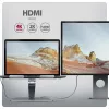 Axagon HMC-STND Multi-port USB-C 5Gbps hub and aluminum stand for laptops. HDMI 4k/60Hz, GLAN, PD and 3 USB-A ports. USB-C cable 60 cm.