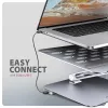 Axagon HMC-STND Multi-port USB-C 5Gbps hub and aluminum stand for laptops. HDMI 4k/60Hz, GLAN, PD and 3 USB-A ports. USB-C cable 60 cm.