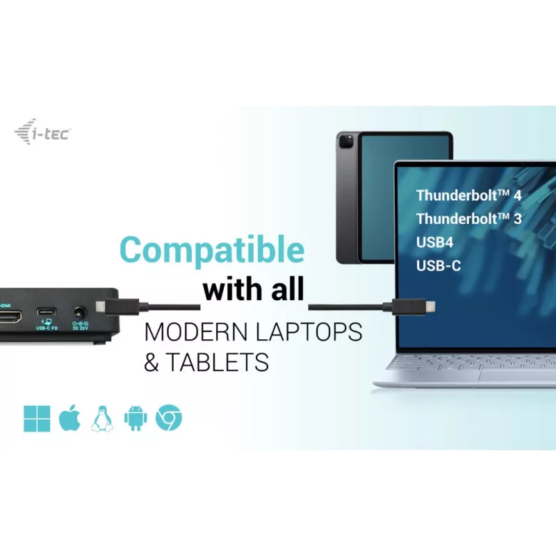 i-tec USB-C Triple Display Docking Station Gen 2 Pro + Power Delivery 100W