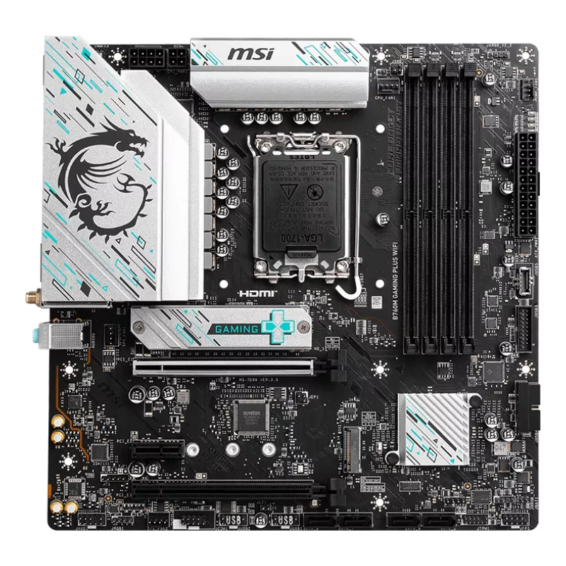 Motherboard MSI B760M GAMING PLUS WIFI – Intel B760, LGA 1700, micro ATX, DDR5, 4 DIMM, Wi‑Fi 6E, 2.5Gb LAN