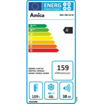 Amica KGCL 384 155 W Freestanding Fridge 157 L