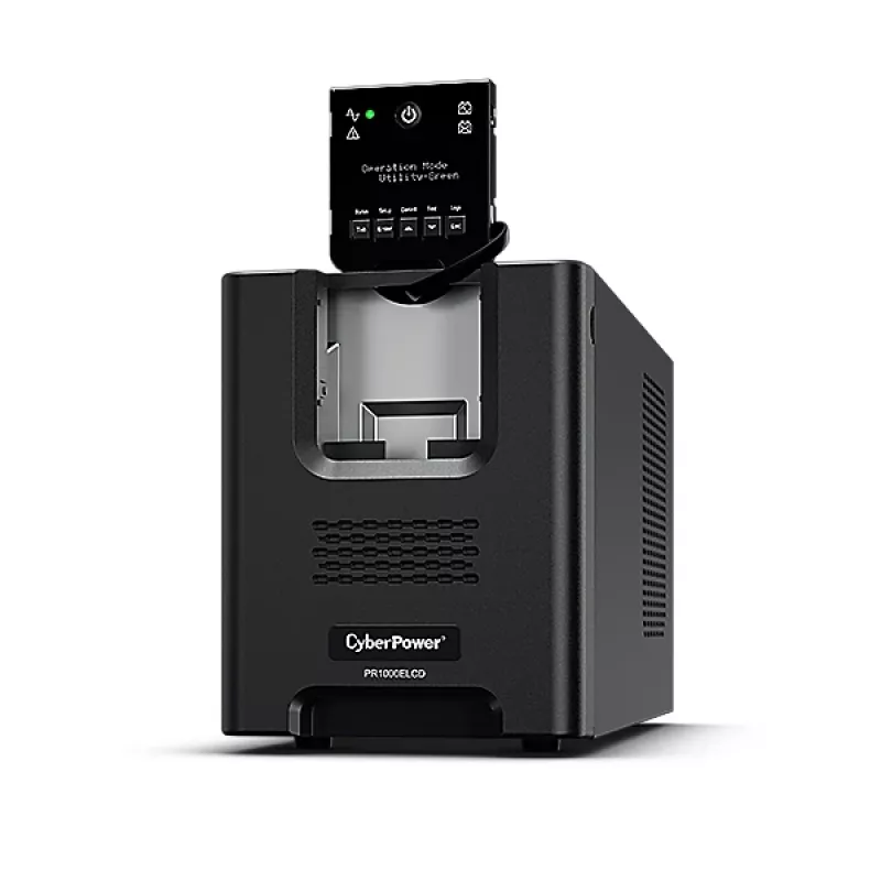 Uninterruptible Power Supply CYBERPOWER PR1000ELCD — 1 kVA (900 W), Line-Interactive, Pure Sine, 8× C13 outlets, LCD, Hot-swap battery