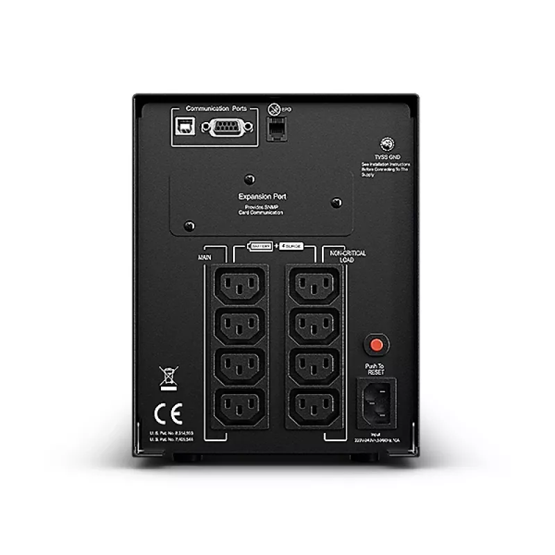 Uninterruptible Power Supply CYBERPOWER PR1000ELCD — 1 kVA (900 W), Line-Interactive, Pure Sine, 8× C13 outlets, LCD, Hot-swap battery