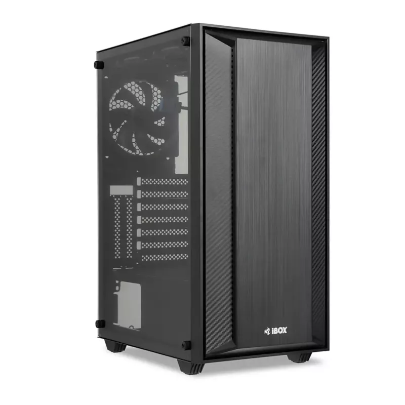 PC Case IBOX CETUS 906 Midi Tower Black — ATX/mATX, 460×210×350 mm, 29 cm GPU, 7 drives, RGB fans