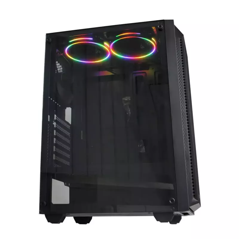 PC Case IBOX CETUS 906 Midi Tower Black — ATX/mATX, 460×210×350 mm, 29 cm GPU, 7 drives, RGB fans
