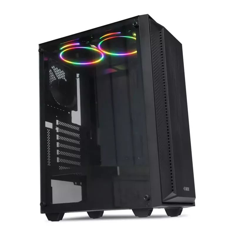PC Case IBOX CETUS 906 Midi Tower Black — ATX/mATX, 460×210×350 mm, 29 cm GPU, 7 drives, RGB fans