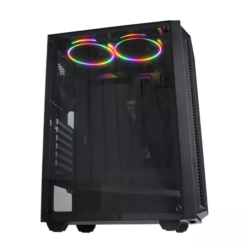 PC Case IBOX CETUS 906 Midi Tower Black — ATX/mATX, 460×210×350 mm, 29 cm GPU, 7 drives, RGB fans