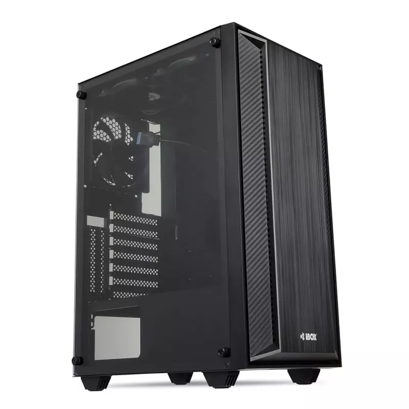 PC Case IBOX CETUS 906 Midi Tower Black — ATX/mATX, 460×210×350 mm, 29 cm GPU, 7 drives, RGB fans
