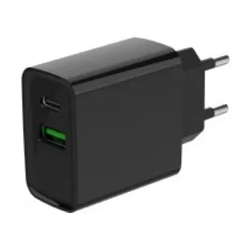 GEMBIRD USB Fast Charger - Type A & C 2-Port 20W - Black