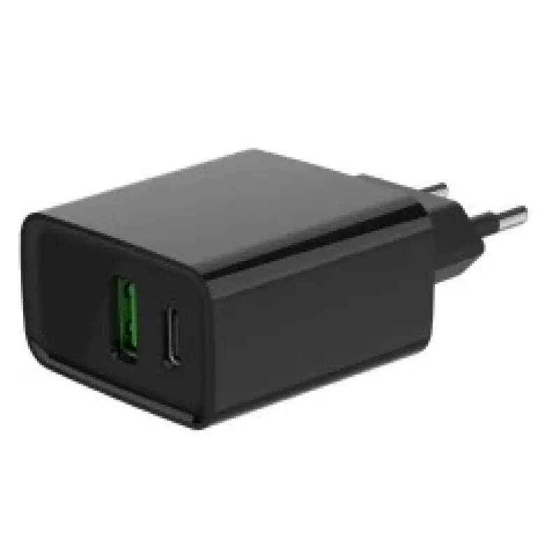 GEMBIRD USB Fast Charger - Type A & C 2-Port 20W - Black
