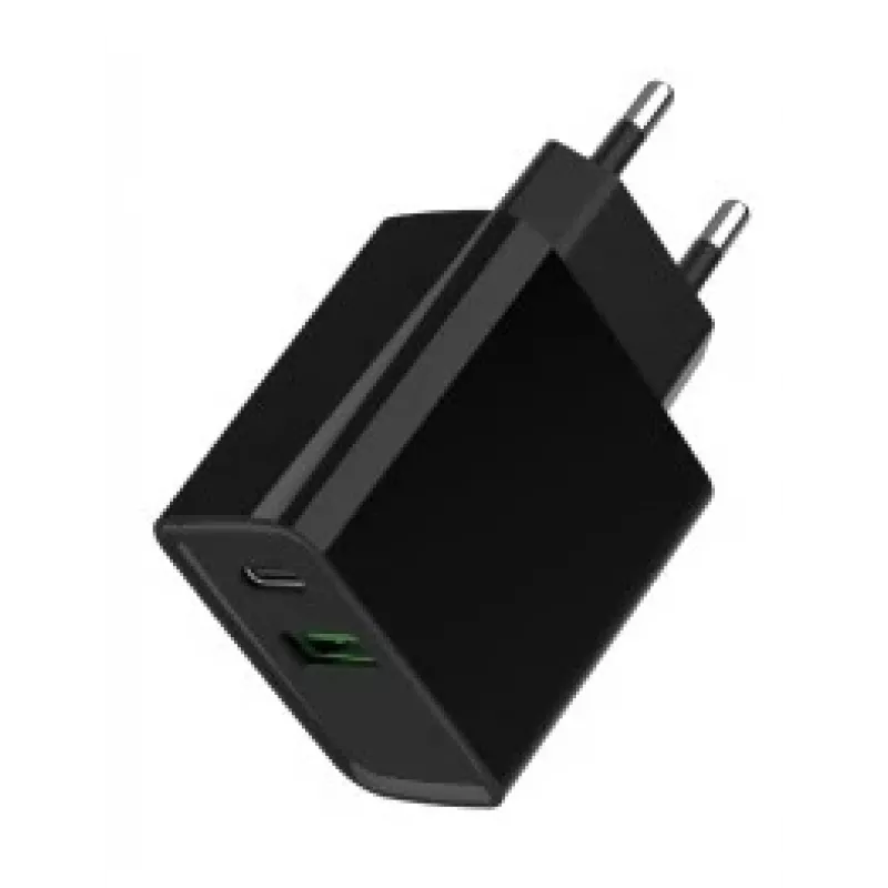 GEMBIRD USB Fast Charger - Type A & C 2-Port 20W - Black