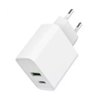 GEMBIRD USB Fast Charger - Type A & C 2-Port 20W - White