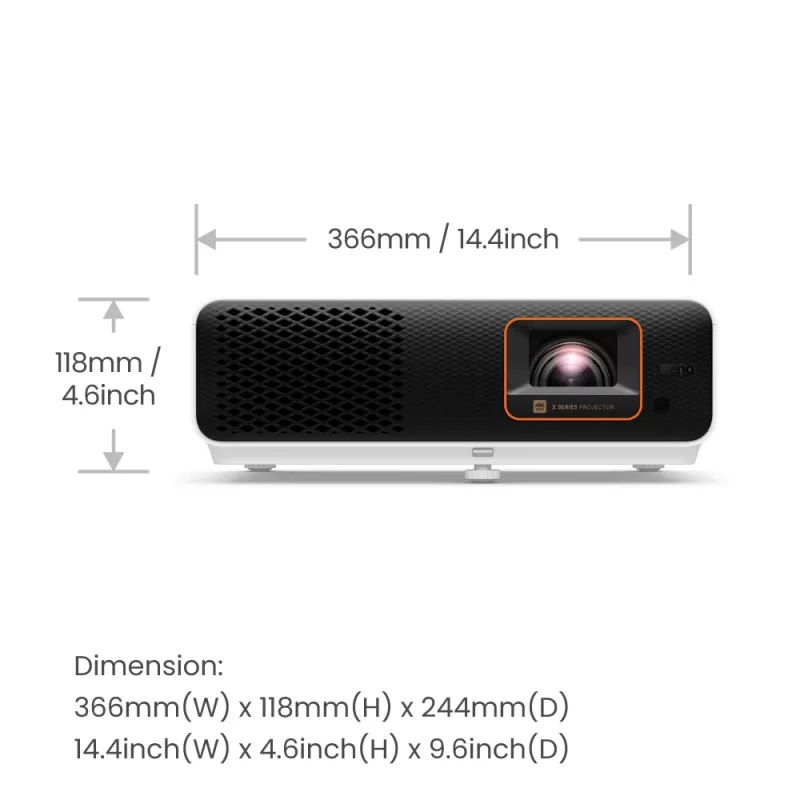 BenQ X500i Short throw projector 2200 ANSI lumens DLP UHD 4K (3840x2160) Black, White