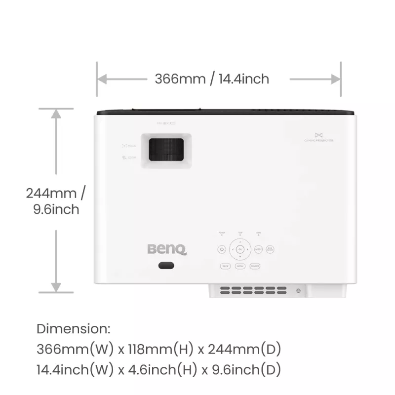 BenQ X500i Short throw projector 2200 ANSI lumens DLP UHD 4K (3840x2160) Black, White