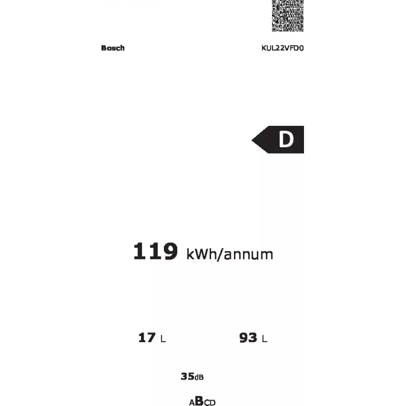 Bosch Serie 4 KUL22VFD0 combi-fridge Undercounter 110 L