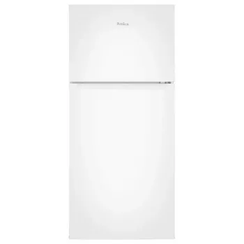 Fridge-freezer AMICA FD2015.4(E) freestanding, 215 L total — fridge 126 L, freezer top 41 L, white, LED, tempered glass shelves