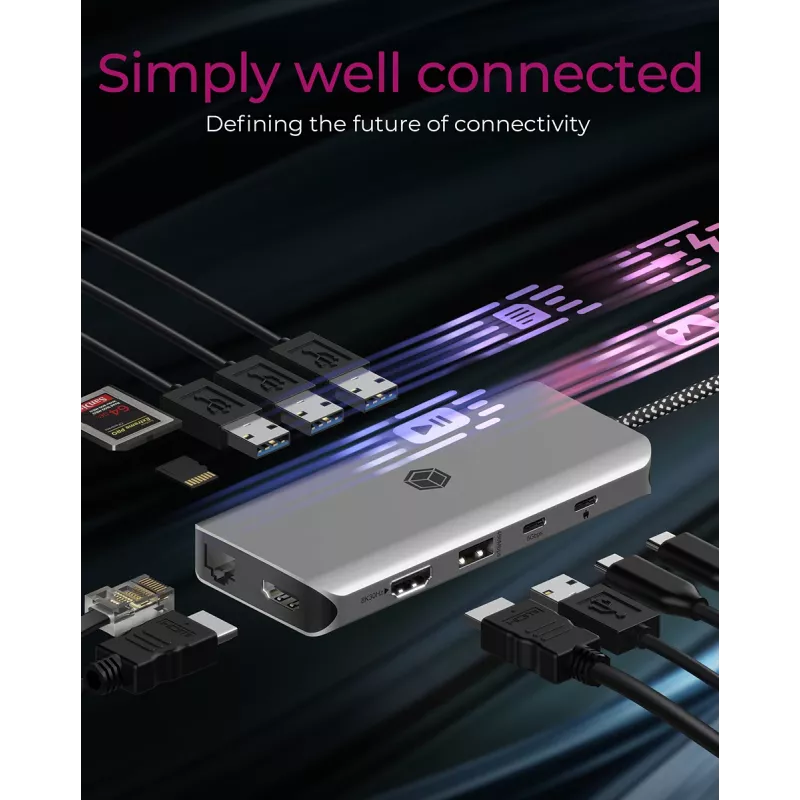 ICY BOX IB-DK4061-CPD Wired USB 3.2 Gen 1 (3.1 Gen 1) Type-C Grey