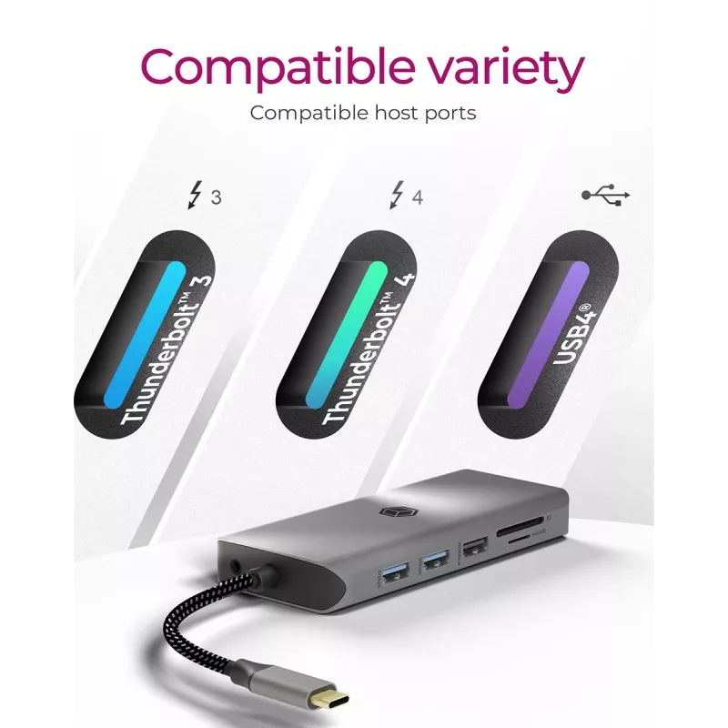ICY BOX IB-DK4061-CPD Wired USB 3.2 Gen 1 (3.1 Gen 1) Type-C Grey