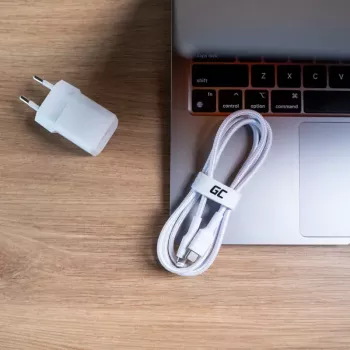 Cable Green Cell Lightning to USB‑C 1 m, 29 W, white, data 480 Mbps