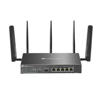 TP-Link Omada 4G+ Cat6 AX3000 Gigabit VPN Router, Wi-Fi 6 (802.11ax), Dual-band (2.4 GHz / 5 GHz), Ethernet LAN, 4G, Black, Desktop/pole router