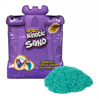 Kinetic Sand , Castle Case with 1lb Teal Play Sand, Storage Container, Sensory Toys for Kids Ages 3 and up