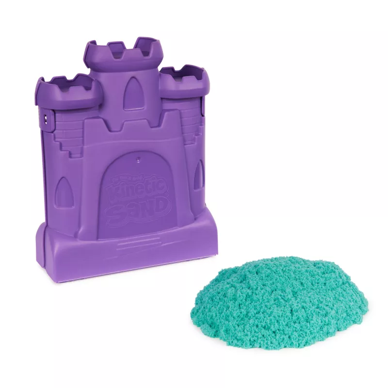 Kinetic Sand , Castle Case with 1lb Teal Play Sand, Storage Container, Sensory Toys for Kids Ages 3 and up