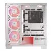 PC Case MODECOM Volcano SPACE APEX ARGB MIDI Tower White — steel, side window, ARGB fans, USB-C