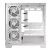 PC Case MODECOM Volcano SPACE APEX ARGB MIDI Tower White — steel, side window, ARGB fans, USB-C