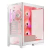 PC Case MODECOM Volcano SPACE APEX ARGB MIDI Tower White — steel, side window, ARGB fans, USB-C