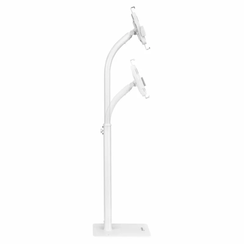 Manhattan Floor Stand (Anti theft) for Tablet and iPad, Universal, 360° Rotation, Tilt +20° to -110°, White, Lockable, Tablets 7.9 inch to 11 inch, Height adjustable 790 to 1190mm,Extendable clamps: height 200 to 246mm/width 129 to 181mm,Can be bolted to floor (parts incl)