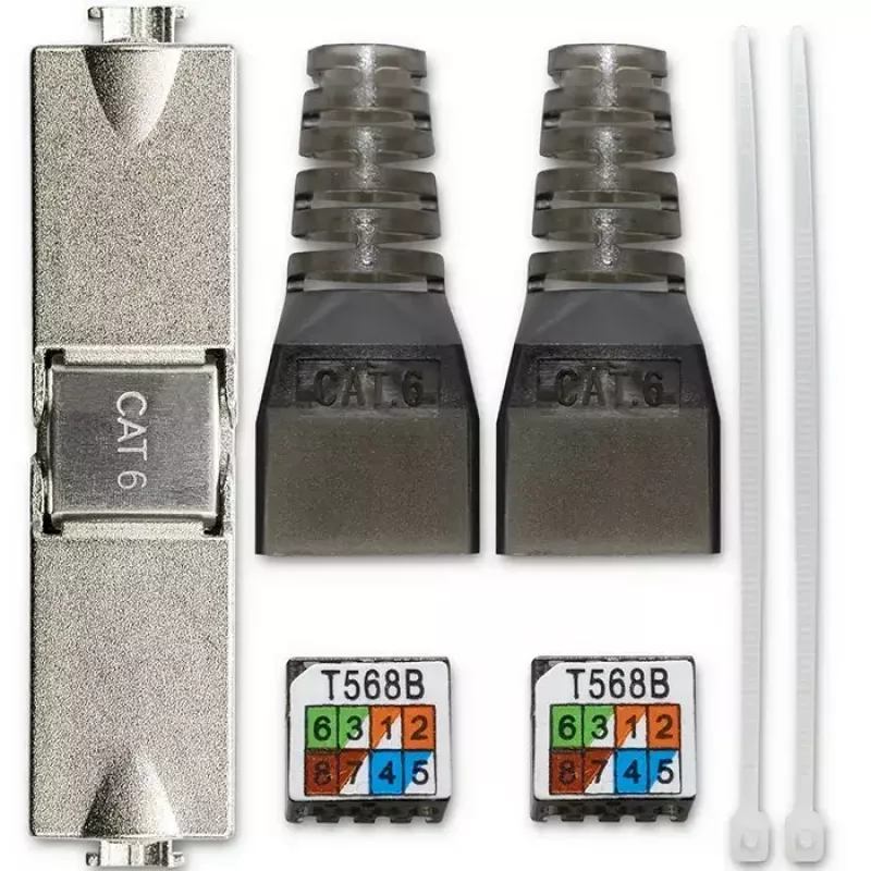 RJ45 toolless plug QOLTEC 54540 CAT6 STP for shielded Ethernet cables