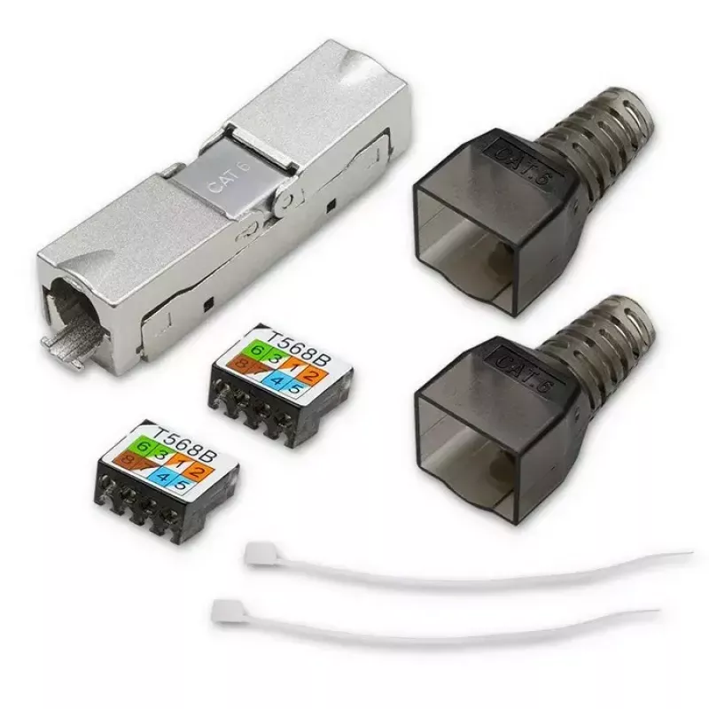 RJ45 toolless plug QOLTEC 54540 CAT6 STP for shielded Ethernet cables