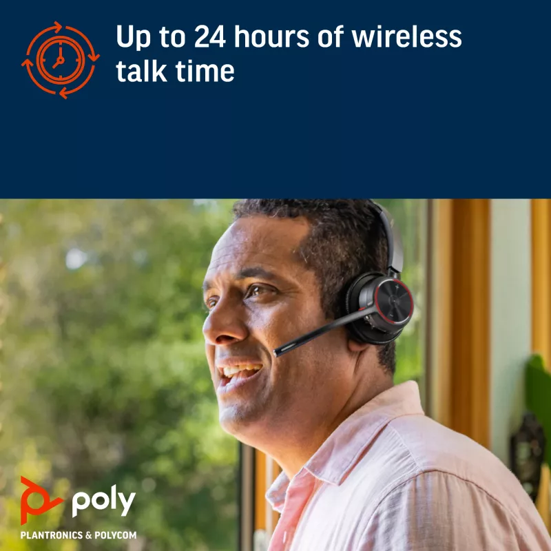 HP Poly Voyager 4320 USB-C Headset +BT700 dongle, Wireless, Office/Call center, Headset, Black