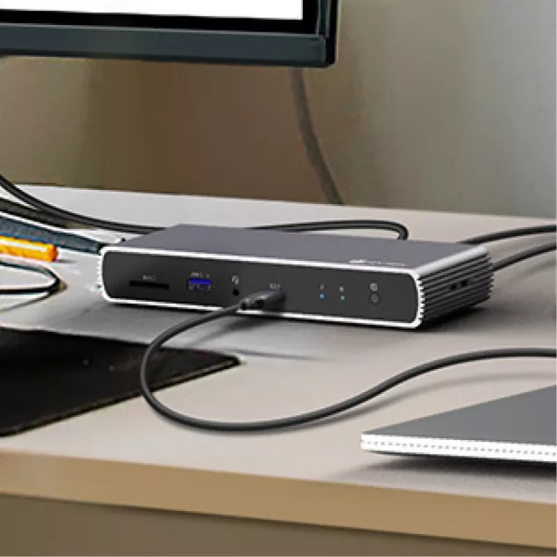 ICY BOX IB-DK4012-CPD Wired USB 3.2 Gen 1 (3.1 Gen 1) Type-C Anthracite, Black