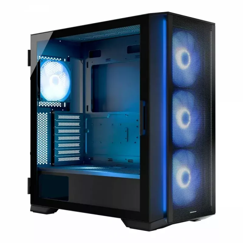 PC case MODECOM Horizon ARGB FLOW MIDI Black — E-ATX support, tempered glass, ARGB, USB-C, max GPU 400 mm