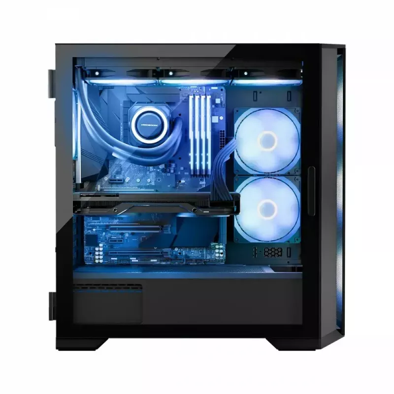 PC case MODECOM Horizon ARGB FLOW MIDI Black — E-ATX support, tempered glass, ARGB, USB-C, max GPU 400 mm
