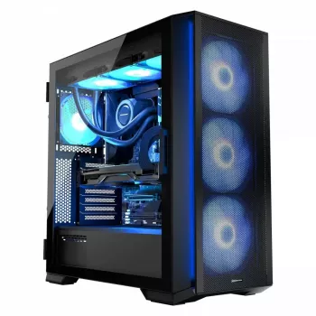 PC case MODECOM Horizon ARGB FLOW MIDI Black — E-ATX support, tempered glass, ARGB, USB-C, max GPU 400 mm
