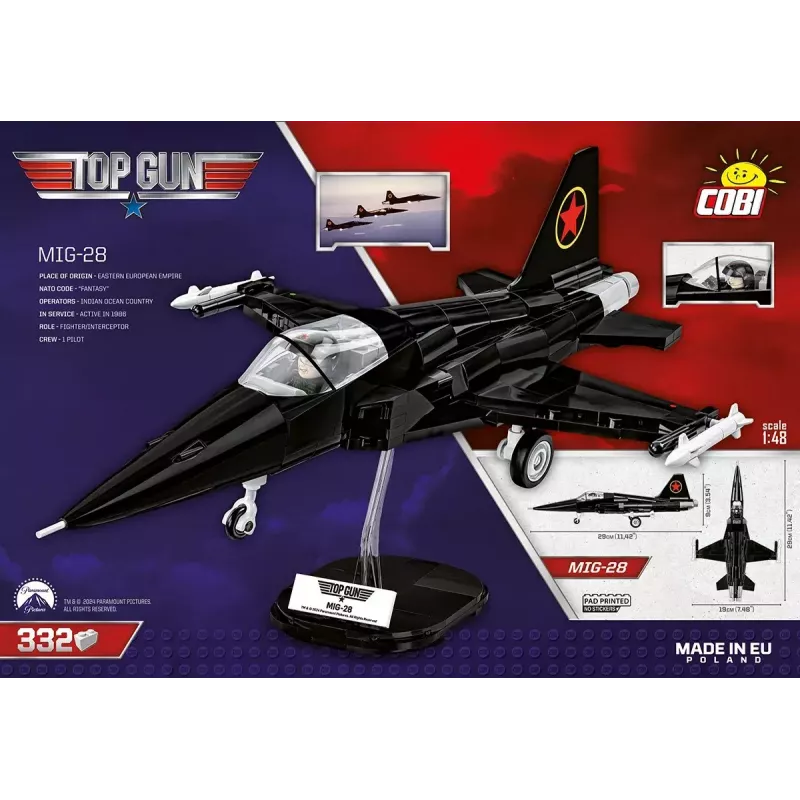 Building set Cobi Top Gun MiG-28 5859 1:48 scale model kit, collectible brick set