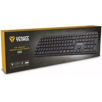 Wireless keyboard YENKEE YKB 2050 EGO 2.4G Bluetooth — compact layout, wireless dual-mode