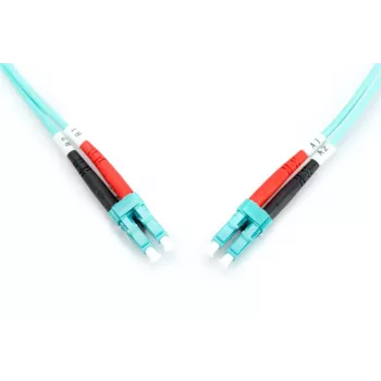 DIGITUS Fiber Optic Patch Cord, LC to LC Multimode 50/125 µ, Duplex Length 1m Class OM3