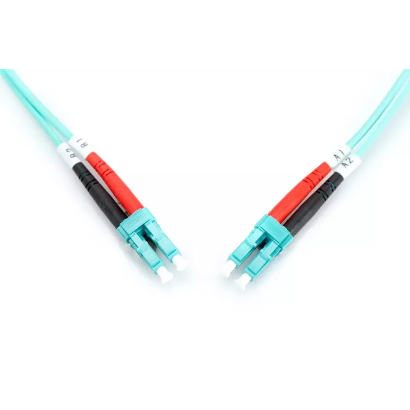 DIGITUS Fiber Optic Patch Cord, LC to LC Multimode 50/125 µ, Duplex Length 1m Class OM3