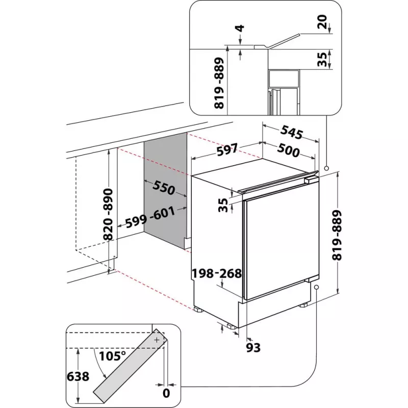 Whirlpool WBUFZ011 Upright freezer Undercounter 91 L